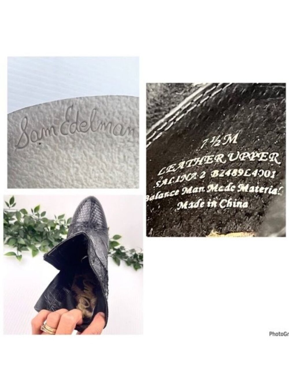 Sam Edelman Salina 2 Ankle Booties Black Snakeskin Embossed 7.5 - Picture 5 of 10